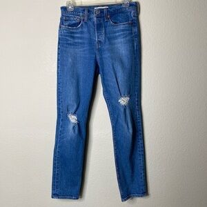 Levi’s wedgie jeans distressed women’s 27” blue EUC